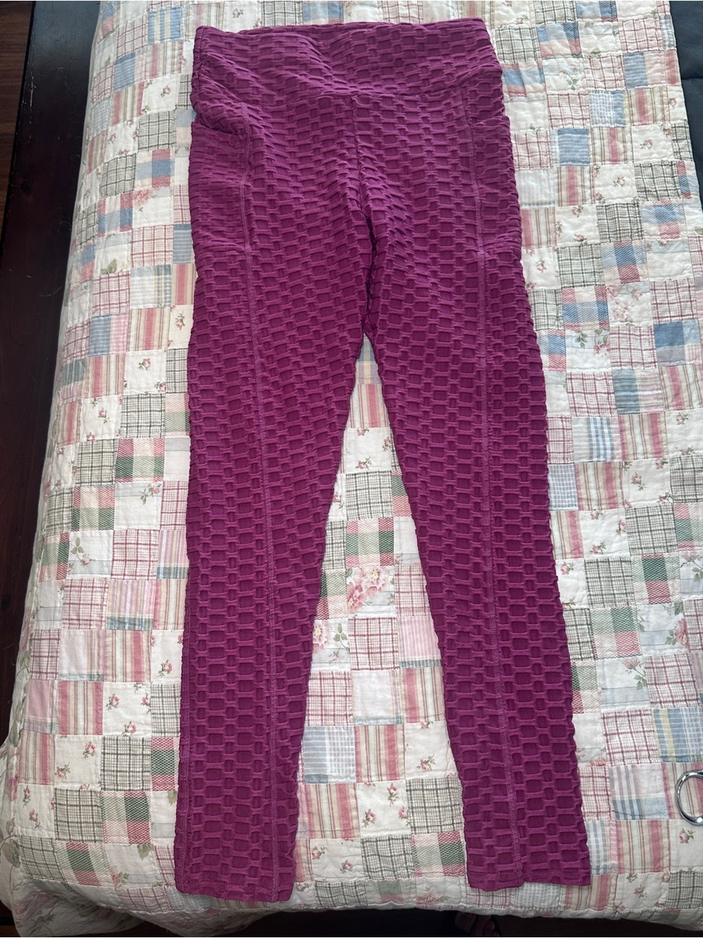 white birch Textured Leggings - Purple